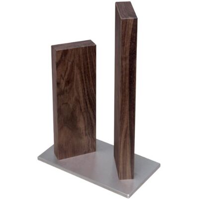 Kai Petit Bloc à couteaux magnétique Stonehenge en noyer avec base en acier inoxydable bois haut de gamme pour 4 couteaux dimensions 18 x 10 x 28-30 cm Kai Petit Bloc à couteaux magnétique Stonehenge en noyer avec base en acier inoxydable bois haut de gamme pour 4 couteaux dimensions 18 x 10 x 28-30 cm