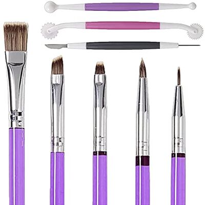 Yxhome Lot de 8 outils pour décoration de gâteaux fondants, biscuits au sucre, pinceaux, pâte à gencives, fournitures de cuisine florale, 5 pinceaux et 3 têtes doubles Yxhome Lot de 8 outils pour décoration de gâteaux fondants, biscuits au sucre, pinceaux, pâte à gencives, fournitures de cuisine florale, 5 pinceaux et 3 têtes doubles
