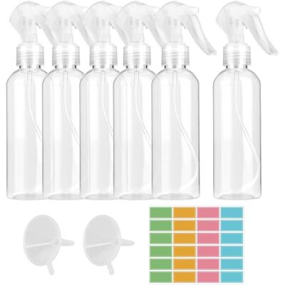 AILUYA 6 piezas 200 ml Spray Vide, Niebla Fina Vaporisateur Vide con 24 Etiquetas y 2 Embudos, PET Flacon Spray Vide, Bouteille Spray Vide para Limpieza Del Hogar, Jardín, Peluquería, Plantas, Flores AILUYA 6 piezas 200 ml Spray Vide, Niebla Fina Vaporisateur Vide con 24 Etiquetas y 2 Embudos, PET Flacon Spray Vide, Bouteille Spray Vide para Limpieza Del Hogar, Jardín, Peluquería, Plantas, Flores
