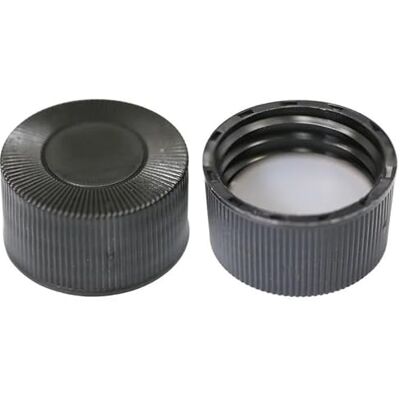 DRBAPQLXD Bouchon de flacon de chromatographie couvercle de bouteille de stockage EPA 22mm bouchon en polypropylène blanc à dessus ouvert avec Septa PTFE/Silicone 100/PK(Black Closed Cap) DRBAPQLXD Bouchon de flacon de chromatographie couvercle de bouteille de stockage EPA 22mm bouchon en polypropylène blanc à dessus ouvert avec Septa PTFE/Silicone 100/PK(Black Closed Cap)