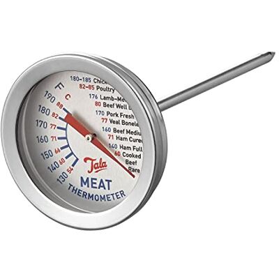 Tala Thermomètre à viande avec cadran de 5,1 cm de large, facile à lire, sonde de style classique pour garantir la cuisson de la viande au niveau requis, mesure de 130 à 190 degrés Celsius Tala Thermomètre à viande avec cadran de 5,1 cm de large, facile à lire, sonde de style classique pour garantir la cuisson de la viande au niveau requis, mesure de 130 à 190 degrés Celsius