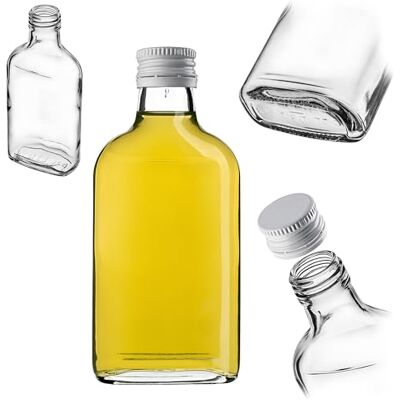 KADAX Flasque de 200 ml, 1 pièce, petites bouteilles en verre avec bouchon à vis, flacons vides à remplir, mini bouteilles de liqueur, bouteilles d'alcool (blanc) KADAX Flasque de 200 ml, 1 pièce, petites bouteilles en verre avec bouchon à vis, flacons vides à remplir, mini bouteilles de liqueur, bouteilles d'alcool (blanc)