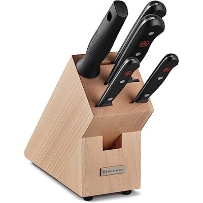 Wusthof WÜSTHOF Bloc à couteaux Gourmet avec 5 articles : 6 cm, 10 cm, 20 cm, 18 cm, 23 cm Wusthof WÜSTHOF Bloc à couteaux Gourmet avec 5 articles : 6 cm, 10 cm, 20 cm, 18 cm, 23 cm