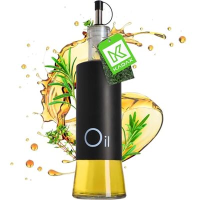 KADAX Distributeur pour condiments liquides, flacon en verre avec éléments en acier, distributeur en verre pour huile, vinaigre, vinaigrette, bidon d'huile, distributeur d'huile d'olive (huile, noir) KADAX Distributeur pour condiments liquides, flacon en verre avec éléments en acier, distributeur en verre pour huile, vinaigre, vinaigrette, bidon d'huile, distributeur d'huile d'olive (huile, noir)