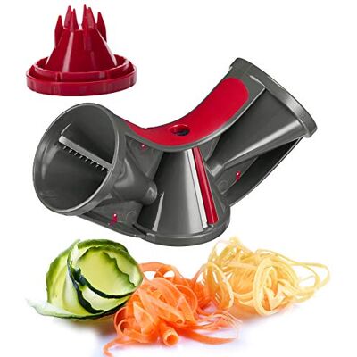 Westmark Coupe-Légumes en Spirale, 3 Lames et Réservoirs, Acier Inoxydable/Plastique, Triolo, Anthracite/Rouge, 11652260 Westmark Coupe-Légumes en Spirale, 3 Lames et Réservoirs, Acier Inoxydable/Plastique, Triolo, Anthracite/Rouge, 11652260