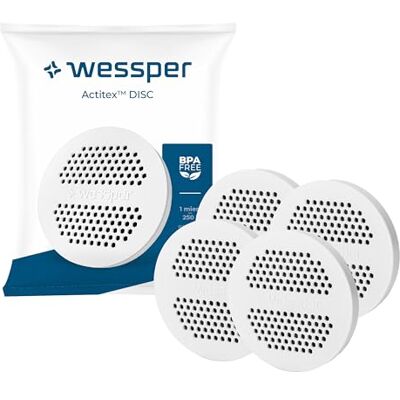 Wessper Disque Filtre eau, Filtrante pour Carafe d'eau et Bouteille eau, Remplacement du Brita MicroDisc, Compatible avec les Carafe Filtrante et Bouteille Brita – 4 pièces Wessper Disque Filtre eau, Filtrante pour Carafe d'eau et Bouteille eau, Remplacement du Brita MicroDisc, Compatible avec les Carafe Filtrante et Bouteille Brita – 4 pièces
