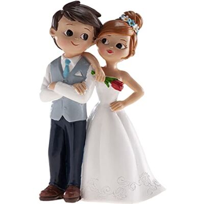 dekora Décoration de mariage Figurines pour gâteau de mariage Couple avec fleur dekora Décoration de mariage Figurines pour gâteau de mariage Couple avec fleur