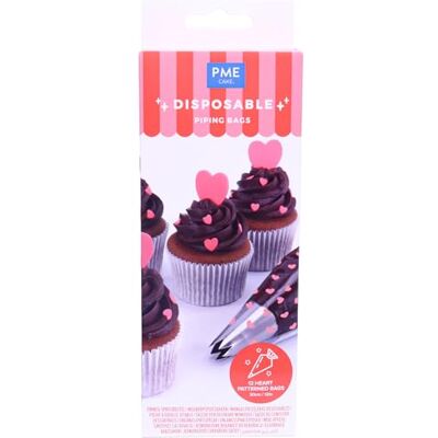 PME VD24IB040 Lot de 12 poches à douille jetables en plastique pour la Saint-Valentin PME VD24IB040 Lot de 12 poches à douille jetables en plastique pour la Saint-Valentin