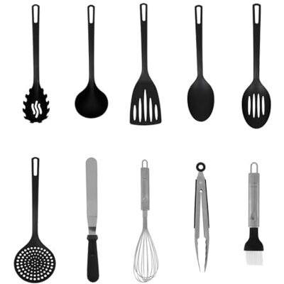 BONJOUR-BONJOUR 540253 Ustensiles de cuisine 10 pièces Inox et plastique thermorésistant : plus besoin de chercher les différents ustensiles de cuisine. Idéal pour la cuisine et la pâtisserie BONJOUR-BONJOUR 540253 Ustensiles de cuisine 10 pièces Inox et plastique thermorésistant : plus besoin de chercher les différents ustensiles de cuisine. Idéal pour la cuisine et la pâtisserie