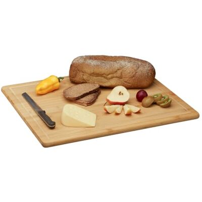Relaxdays 10022156, Nature Planche à Découper Bambou, antibactérien, Rigole à Jus, Billot Plan de Travail Cuisine, 2x56,5x50 cm Relaxdays 10022156, Nature Planche à Découper Bambou, antibactérien, Rigole à Jus, Billot Plan de Travail Cuisine, 2x56,5x50 cm