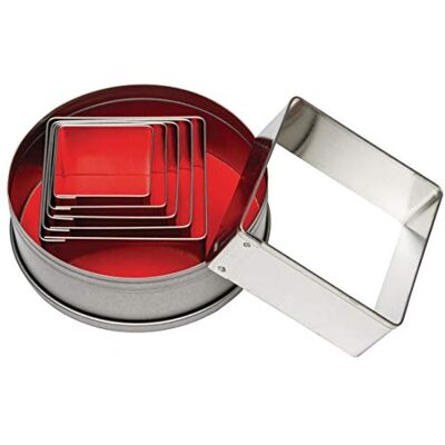Set de emporte-pièces carrés Vogue - 36-70mm - Qualité professionnelle Set de emporte-pièces carrés Vogue - 36-70mm - Qualité professionnelle