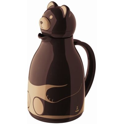 Helios ThermoBear Bouteille Isotherme en Plastique avec Couvercle à Visser Marron 1 l Helios ThermoBear Bouteille Isotherme en Plastique avec Couvercle à Visser Marron 1 l
