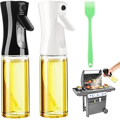 DOBIGER Pack de 2 Vaporisateurs d'Huile Alimentaire en Verre 200ml, Bouteille Spray pour Friteuse sans Huile, Cuisine, Barbecue et Salade, Sans BPA avec Pinceau de Cuisson en Silicone DOBIGER Pack de 2 Vaporisateurs d'Huile Alimentaire en Verre 200ml, Bouteille Spray pour Friteuse sans Huile, Cuisine, Barbecue et Salade, Sans BPA avec Pinceau de Cuisson en Silicone