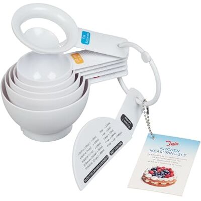 Tala Tasses Doseuses et Cuillères 7 Pièces Plastique Blanc Measuring Cups avec Graduations Set Cuisine pour Dosage Ingrédients Cuisine et Pâtisserie Tala Tasses Doseuses et Cuillères 7 Pièces Plastique Blanc Measuring Cups avec Graduations Set Cuisine pour Dosage Ingrédients Cuisine et Pâtisserie