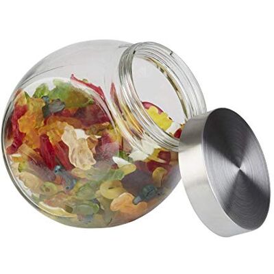 APS Bocal en verre à bonbons avec boule en verre de qualité supérieure et couvercle à visser en acier inoxydable Densité des arômes grâce au couvercle à visser de qualité supérieure APS Bocal en verre à bonbons avec boule en verre de qualité supérieure et couvercle à visser en acier inoxydable Densité des arômes grâce au couvercle à visser de qualité supérieure