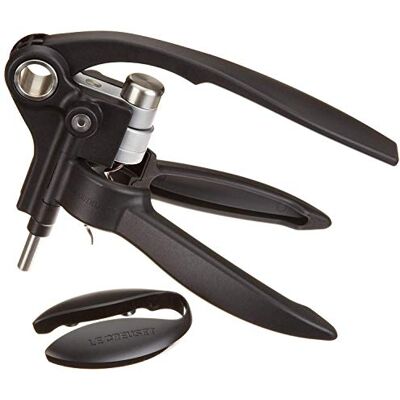 LE CREUSET , Coffret Tire-Bouchon Professionnel et Coupe-Capsule Assorti, Extraction des Bouchons de Vin, Noir/Argenté, Polyamide, LM250 LE CREUSET , Coffret Tire-Bouchon Professionnel et Coupe-Capsule Assorti, Extraction des Bouchons de Vin, Noir/Argenté, Polyamide, LM250