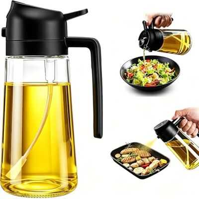 NEXROLA Vaporisateur d'huile en verre, flacon d'huile d'olive 470 ml, vaporisateur d'huile 2 en 1, distributeur d'huile de cuisine pour la cuisine, la salade et le barbecue, noir NEXROLA Vaporisateur d'huile en verre, flacon d'huile d'olive 470 ml, vaporisateur d'huile 2 en 1, distributeur d'huile de cuisine pour la cuisine, la salade et le barbecue, noir