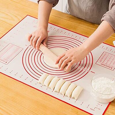 Sinwind Tapis de cuisson en silicone Sans BPA Anti-adhésif Avec mesures Réutilisable Pour fondant, pâtisserie, pizza, 60 x 40 cm Rouge Sinwind Tapis de cuisson en silicone Sans BPA Anti-adhésif Avec mesures Réutilisable Pour fondant, pâtisserie, pizza, 60 x 40 cm Rouge