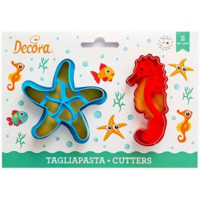 Decora 0255135 Lot de 2 emporte-pièces Sea Life en plastique, le kit idéal pour créer des décorations en pâte de sucre ou en caoutchouc, fabriqué en Italie, design original. Lot de 2 pièces. Decora 0255135 Lot de 2 emporte-pièces Sea Life en plastique, le kit idéal pour créer des décorations en pâte de sucre ou en caoutchouc, fabriqué en Italie, design original. Lot de 2 pièces.