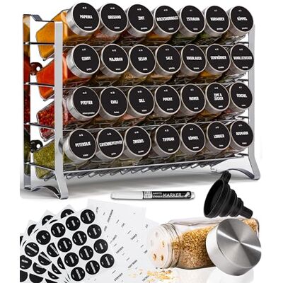 Deco haus Déco haus® Etagere avec Pot a Epices Lot de 28 Boite avec Étiquettes d'épices Rangement Cuisine Deco haus Déco haus® Etagere avec Pot a Epices Lot de 28 Boite avec Étiquettes d'épices Rangement Cuisine
