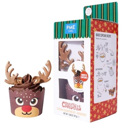 PME Lot de 6 décorations de cupcakes de Noël – Rennes PME Lot de 6 décorations de cupcakes de Noël – Rennes