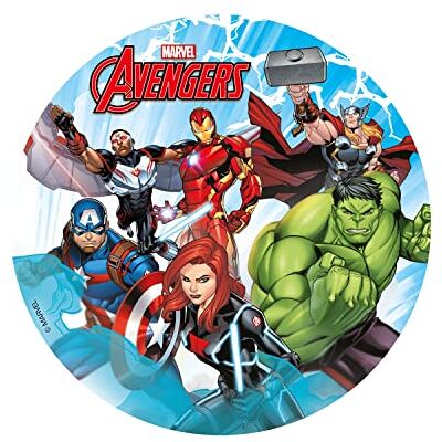 dekora Décoration Coméstible en Forme de Disque pour Gâteaux d'Anniversaire pour Enfants des Avengers 15, 5 cm dekora Décoration Coméstible en Forme de Disque pour Gâteaux d'Anniversaire pour Enfants des Avengers 15, 5 cm