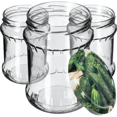 KADAX Bocaux de conservation 500 ml, bocaux de stockage avec couvercle à vis fi82 mm, bocaux à stériliser, bocal retournable pour conserver fruits, légumes, miel & conserves, bocal (cornichons, lot de KADAX Bocaux de conservation 500 ml, bocaux de stockage avec couvercle à vis fi82 mm, bocaux à stériliser, bocal retournable pour conserver fruits, légumes, miel & conserves, bocal (cornichons, lot de