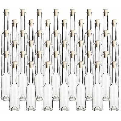 gouveo lot de 42 bouteilles en verre Sinfonie (0,20 l) avec bouchon en liège conique flacons transparents à col long pour liqueur sirop huile vinaigre déco (SIF200SK) gouveo lot de 42 bouteilles en verre Sinfonie (0,20 l) avec bouchon en liège conique flacons transparents à col long pour liqueur sirop huile vinaigre déco (SIF200SK)