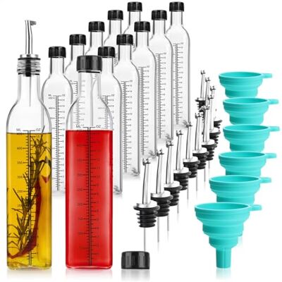 com-four ® set de 42 pièces avec bouteilles en verre 500 ml graduées, verseurs, entonnoir et accessoires, distributeur pratique pour huile, vinaigre et liqueur com-four ® set de 42 pièces avec bouteilles en verre 500 ml graduées, verseurs, entonnoir et accessoires, distributeur pratique pour huile, vinaigre et liqueur