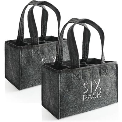 com-four ® 2x Sac à Bouteilles, Porte-gobelet en Feutre pour 6 Bouteilles Sac en Feutre Pliable avec poignées pour Boissons Support 6 pièces pour Bouteilles jusqu'à 0,5 com-four ® 2x Sac à Bouteilles, Porte-gobelet en Feutre pour 6 Bouteilles Sac en Feutre Pliable avec poignées pour Boissons Support 6 pièces pour Bouteilles jusqu'à 0,5