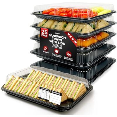 ebake Contenant Alimentaire Réutilisable (Pack de 25) Boîte Repas avec Couvercle et Étiquettes Autocollantes pour Préparer vos Repas, Gâteaux, Snacks et Sandwiches (34 x 24 x 7,5 cm) ebake Contenant Alimentaire Réutilisable (Pack de 25) Boîte Repas avec Couvercle et Étiquettes Autocollantes pour Préparer vos Repas, Gâteaux, Snacks et Sandwiches (34 x 24 x 7,5 cm)