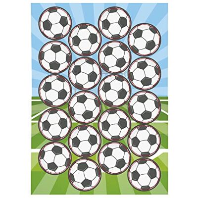 dekora Décoration Comestible en Azyme pour Gâteau d'Anniversaire pour Enfant avec la Silhouette Disque Azyme Mini Ballons de Football, 3,4 cm dekora Décoration Comestible en Azyme pour Gâteau d'Anniversaire pour Enfant avec la Silhouette Disque Azyme Mini Ballons de Football, 3,4 cm