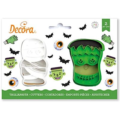 Decora - Set 2 Cutters - Plastique - Halloween Momie Frankenstein - Ensemble de Gaufrettes Decora - Set 2 Cutters - Plastique - Halloween Momie Frankenstein - Ensemble de Gaufrettes