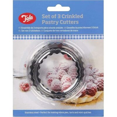 Tala Emporte Pièces Lot de 3 à Bord Ondulé en Acier Inoxydable Moules à Biscuits en Différentes Tailles pour Biscuits Scones Tartelettes Fondant et Mini Quiches Tala Emporte Pièces Lot de 3 à Bord Ondulé en Acier Inoxydable Moules à Biscuits en Différentes Tailles pour Biscuits Scones Tartelettes Fondant et Mini Quiches