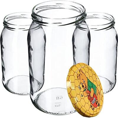 KADAX Lot de 24 bocaux de conservation en verre avec couvercle à visser 900 ml KADAX Lot de 24 bocaux de conservation en verre avec couvercle à visser 900 ml