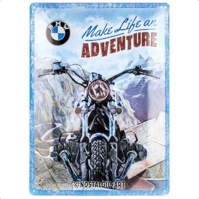 ART Plaque rétro, 30 x 40 cm, BMW – Make Life an Adventure – Idée cadeau pour fans de BMW, Official License Product (OLP), en métal, design vintage ART Plaque rétro, 30 x 40 cm, BMW – Make Life an Adventure – Idée cadeau pour fans de BMW, Official License Product (OLP), en métal, design vintage