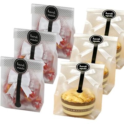 SRainbowPP SAILING-GO Lot de 200 sacs en plastique translucides pour biscuits, gâteaux, chocolats, bonbons, collations, pour pâtisserie, fête avec autocollants SRainbowPP SAILING-GO Lot de 200 sacs en plastique translucides pour biscuits, gâteaux, chocolats, bonbons, collations, pour pâtisserie, fête avec autocollants