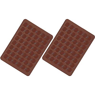 Voarge Lot de 2 tapis de cuisson Macarons en silicone 48 cavités antiadhésives, tapis de cuisson Macarons en silicone 38 x 28 cm Voarge Lot de 2 tapis de cuisson Macarons en silicone 48 cavités antiadhésives, tapis de cuisson Macarons en silicone 38 x 28 cm