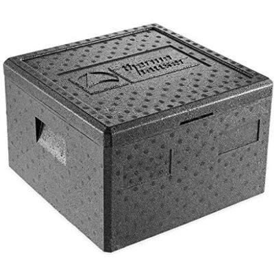 Thermohauser Boîte isotherme en polypropylène expansé pour pizza Noir Avec couvercle 25 l 41 x 41 x 25,5 cm Pour service de livraison Thermohauser Boîte isotherme en polypropylène expansé pour pizza Noir Avec couvercle 25 l 41 x 41 x 25,5 cm Pour service de livraison