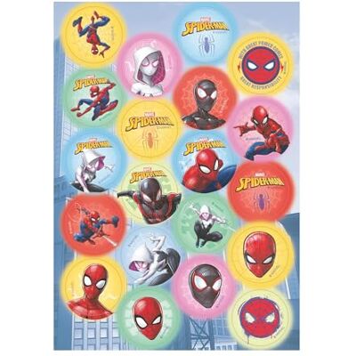 dekora , Décorations rondes en papier comestible Spiderman pour cupcakes, muffins et cookies 3,4 cm dekora , Décorations rondes en papier comestible Spiderman pour cupcakes, muffins et cookies 3,4 cm