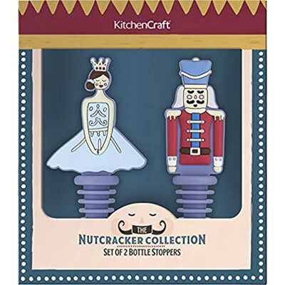KitchenCraft Kitchen Craft Lot de 2 Bouchons en Silicone pour Bouteille de Vin, Collection Casse-Noisette, Multicolores KitchenCraft Kitchen Craft Lot de 2 Bouchons en Silicone pour Bouteille de Vin, Collection Casse-Noisette, Multicolores