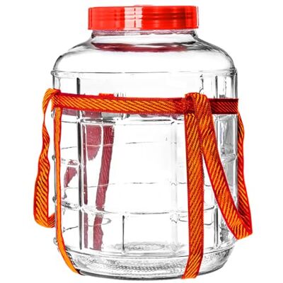 KADAX Ballon de fermentation en verre avec couvercle en plastique, 10 l, verre universel, bocal à concombre, bocal de rangement KADAX Ballon de fermentation en verre avec couvercle en plastique, 10 l, verre universel, bocal à concombre, bocal de rangement