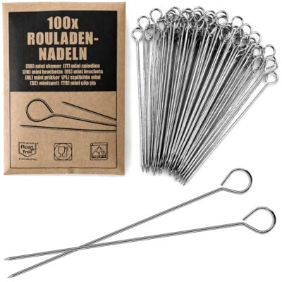 com-four ® 100x Aiguilles à roulade acier inoxydable, brochettes de viande brochettes de qualité supérieure dans un ensemble com-four ® 100x Aiguilles à roulade acier inoxydable, brochettes de viande brochettes de qualité supérieure dans un ensemble