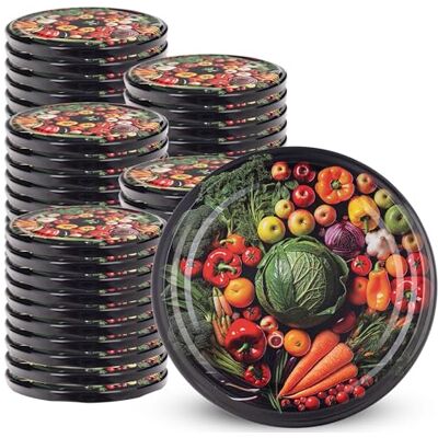 KADAX Couvercles à Vis fi 82 mm Lot de 50 — Métal Twist-Off avec joint hermétique, couvercles de rechange réutilisables pour bocaux et pots en verre KADAX Couvercles à Vis fi 82 mm Lot de 50 — Métal Twist-Off avec joint hermétique, couvercles de rechange réutilisables pour bocaux et pots en verre