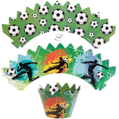 dekora Kit de décoration pour cupcakes avec décorations de football et 6 caissettes réutilisables, design réversible double face, pour cupcakes/muffins/muffins pour anniversaire d'enfant dekora Kit de décoration pour cupcakes avec décorations de football et 6 caissettes réutilisables, design réversible double face, pour cupcakes/muffins/muffins pour anniversaire d'enfant