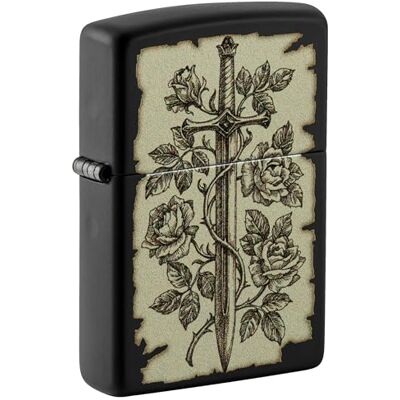 Zippo Briquet Tempête Motif Épées Médiévales, Noir Mat, Impression Color Image, Rechargeable, Réutilisable, Coupe-vent, Coffret Cadeau, Fabriqué Aux États-Unis Zippo Briquet Tempête Motif Épées Médiévales, Noir Mat, Impression Color Image, Rechargeable, Réutilisable, Coupe-vent, Coffret Cadeau, Fabriqué Aux États-Unis