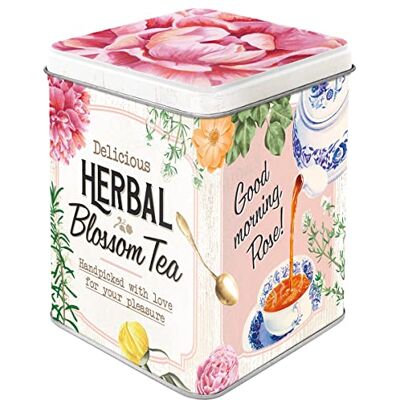 ART Boîte à thé rétro, 100 g, Herbal Blossom Tea – Idée cadeau pour fans du thé, récipient du thé en vrac et des sachets de thé, design vintage ART Boîte à thé rétro, 100 g, Herbal Blossom Tea – Idée cadeau pour fans du thé, récipient du thé en vrac et des sachets de thé, design vintage