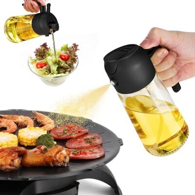 Rseuphiee Pulvérisateur d'huile pour friteuse d'air, 2 en 1 pulvérisateur d'huile 470 ml, doseur d'huile de cuisine, nébuliseur d'huile de cuisine, peut pulvériser de l'huile et verser, pour griller, Rseuphiee Pulvérisateur d'huile pour friteuse d'air, 2 en 1 pulvérisateur d'huile 470 ml, doseur d'huile de cuisine, nébuliseur d'huile de cuisine, peut pulvériser de l'huile et verser, pour griller,