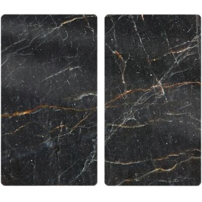 Allstar WENKO Lot de 2 cache-plaques en verre en marbre antidérapant pour plaques vitrocéramiques effet marbre, extension pratique de plan de travail dans la cuisine, verre trempé, 30 x 52 cm, noir Allstar WENKO Lot de 2 cache-plaques en verre en marbre antidérapant pour plaques vitrocéramiques effet marbre, extension pratique de plan de travail dans la cuisine, verre trempé, 30 x 52 cm, noir