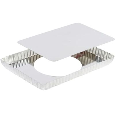 Gobel 125810 Moule à Tarte Cannelé Rectangulaire Fond Mobile Fer Blanc 29 * 20,5 cm Gobel 125810 Moule à Tarte Cannelé Rectangulaire Fond Mobile Fer Blanc 29 * 20,5 cm